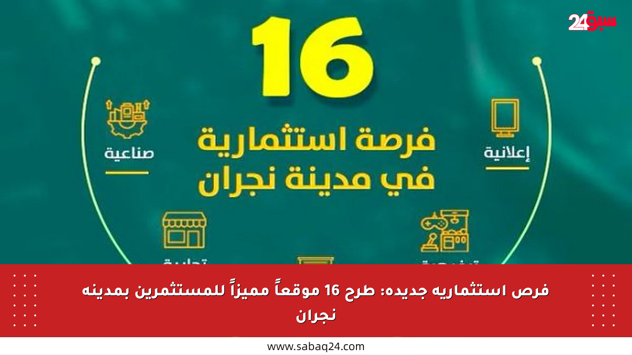 فرص استثمارية جديدة: طرح 16 موقعاً مميزاً للمستثمرين بمدينة نجران